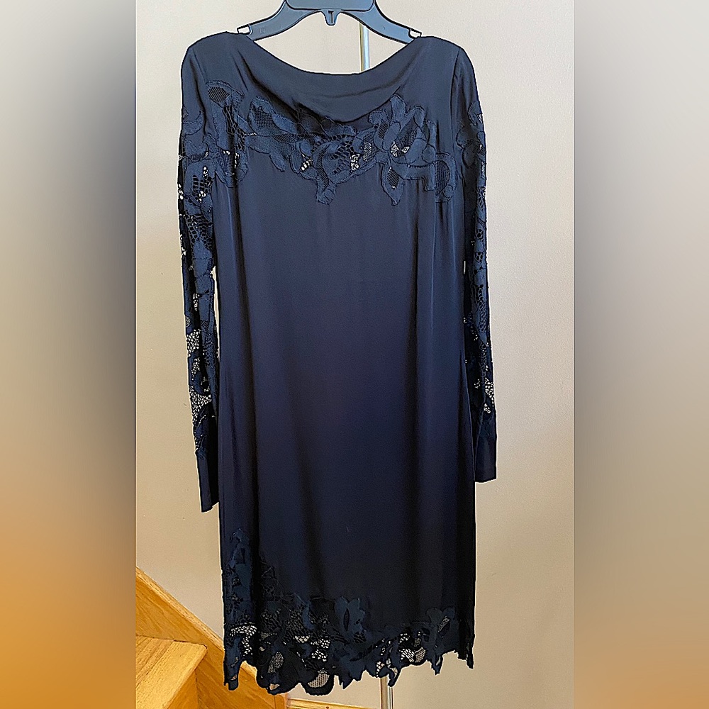 Diane von Furstenberg Black Silk & Lace Trim Ernestina Dress Size 0